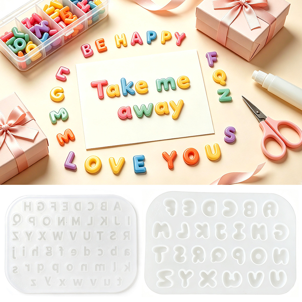 Resin Art Alphabet - Yeni 26 Mini Alfabe Silikon Kalıp