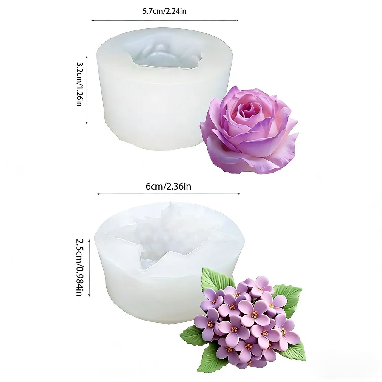 2 Parçalı 3D Gül ve Leylak Sil - Resin Art Rose incelemesi ve fiyatı