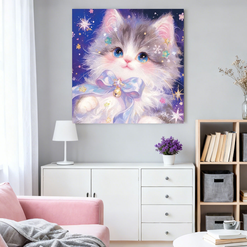 AB Elmas Boyama Sevimli Kedi T - Resin Art Wallpaper incelemesi ve fiyatı